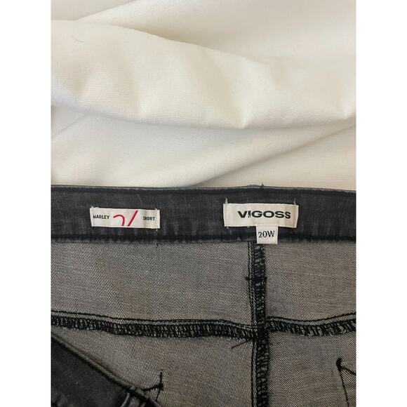 Vigoss Womens Denim Mid Rise Distressed Marley Cut-Off Shorts Size 20W Black - Picture 6 of 7